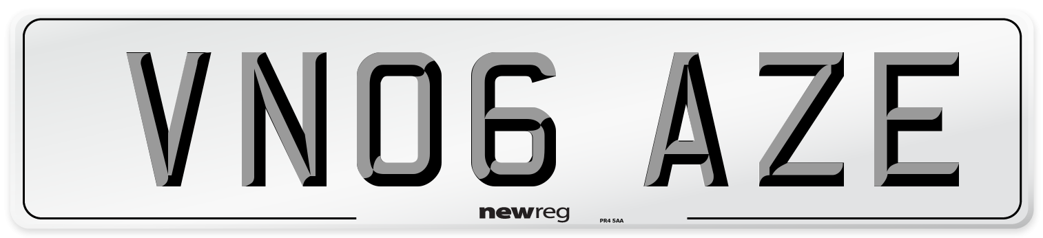 VN06 AZE Number Plate from New Reg